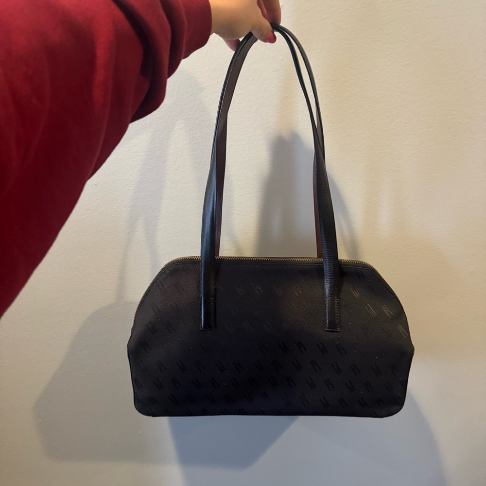 Missoni Vintage Black Canvas and Leather Shoulder Bag - Picture 3 of 9